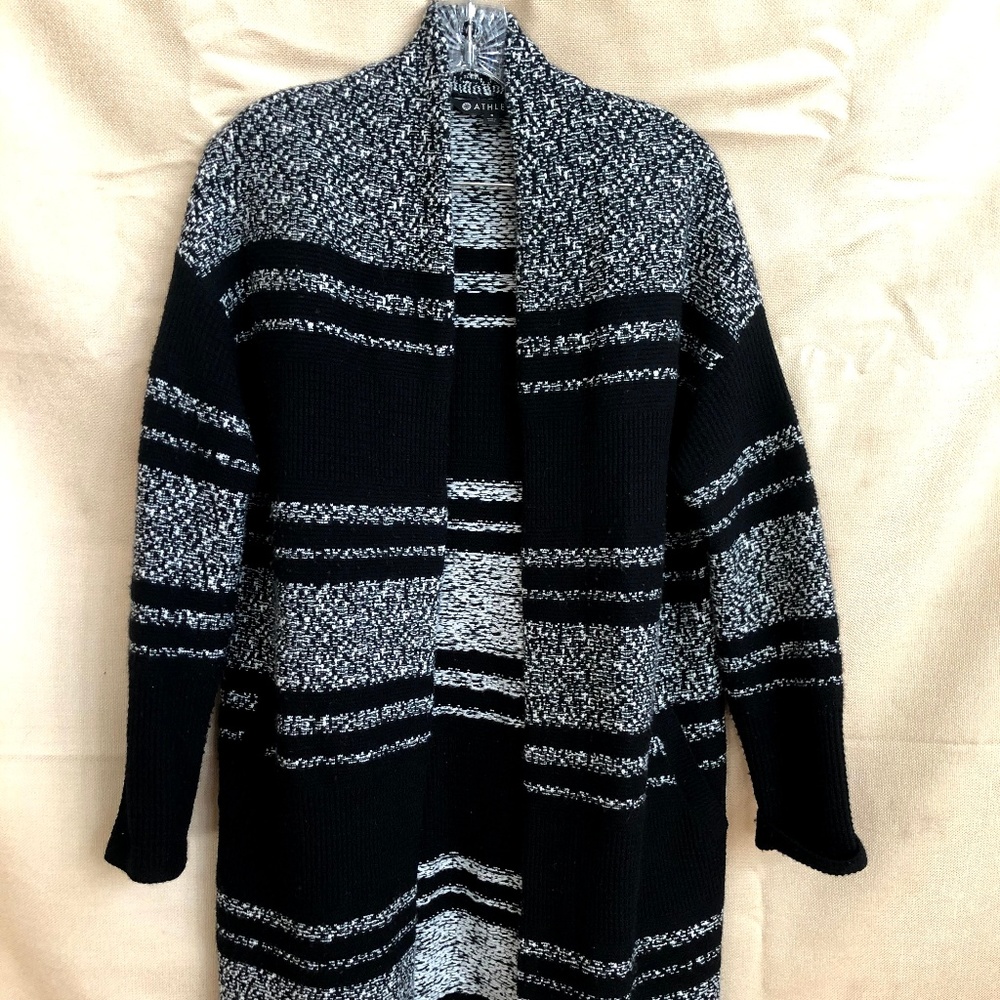 Athleta striped sweater jacket